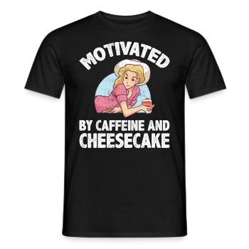 Motivated By Caffeine And Cheesecake Coffee Baker - Men's T-Shirt - black - Front - AI Model Male 178 light (178cm)