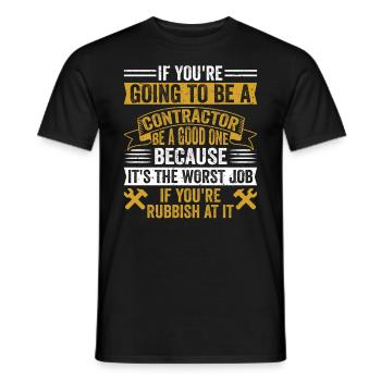 Entrepreneur général Construction Bricoleur Constructeur - T-shirt homme - noir - Devant - AI Model Male 178 light (178cm)