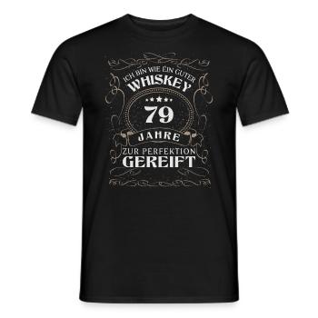 Whisky 79. Geburtstag 79 Jahre Sprüche bin wie - Männer T-Shirt - Schwarz - Vorne - AI Model Male 178 light (178cm)