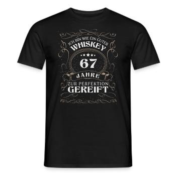 Whisky 67. Geburtstag 67 Jahre Sprüche bin wie - Männer T-Shirt - Schwarz - Vorne - AI Model Male 178 light (178cm)
