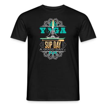SUP paddleboarding Stand Up Paddle paddling Yoga - Männer T-Shirt - Schwarz - Vorne - AI Model Male 178 light (178cm)