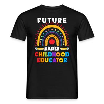 La future éducatrice de la petite enfance sera bientôt enseignante - T-shirt homme - noir - Devant - AI Model Male 178 light (178cm)