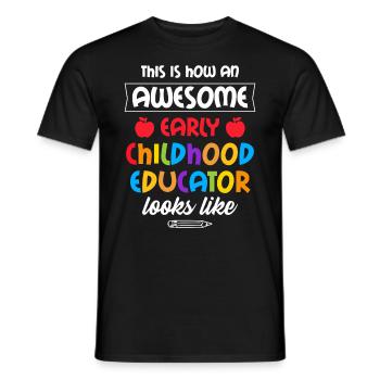 Génial éducateur de la petite enfance ressemble à - T-shirt homme - noir - Devant - AI Model Male 178 light (178cm)