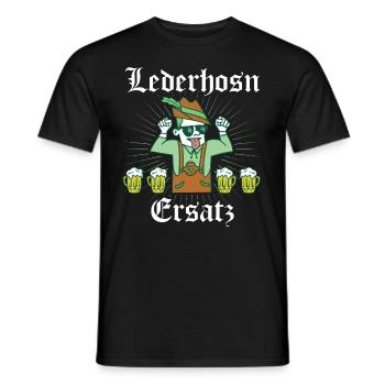 Lederhosn Ersatz Lederhose - Männer T-Shirt - Schwarz - Vorne - AI Model Male 178 light (178cm)