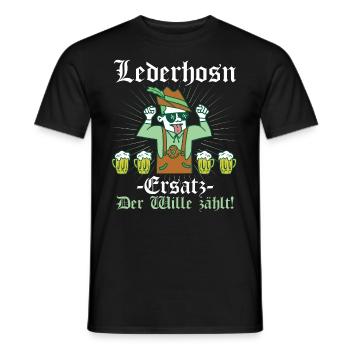 Lederhosn Ersatz Der Wille zählt - Männer T-Shirt - Schwarz - Vorne - AI Model Male 178 light (178cm)