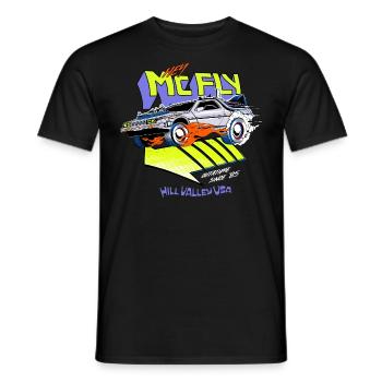 Back To The Future Hey McFly Time Machine - Men's T-Shirt - black - Front - AI Model Male 178 light (178cm)