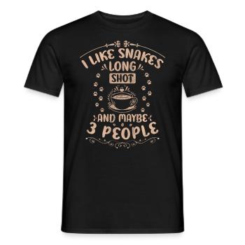 I Like Snakes Long Shot And Maybe 3 People Coffee - Männer T-Shirt - Schwarz - Vorne - AI Model Male 178 light (178cm)