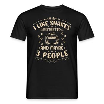 I Like Snakes Ristretto And Maybe 3 People Coffee - Männer T-Shirt - Schwarz - Vorne - AI Model Male 178 light (178cm)