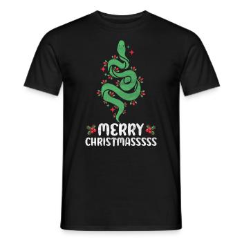 Christmas Snake Whisperer Python Reptile Serpent - Männer T-Shirt - Schwarz - Vorne - AI Model Male 178 light (178cm)