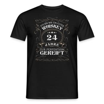 Whisky 24. Geburtstag 24 Jahre Sprüche bin wie - Männer T-Shirt - Schwarz - Vorne - AI Model Male 178 light (178cm)