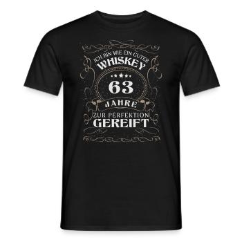 Whisky 63. Geburtstag 63 Jahre Sprüche bin wie - Männer T-Shirt - Schwarz - Vorne - AI Model Male 178 light (178cm)