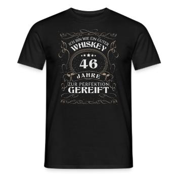 Whisky 46. Geburtstag 46 Jahre Sprüche bin wie - Männer T-Shirt - Schwarz - Vorne - AI Model Male 178 light (178cm)