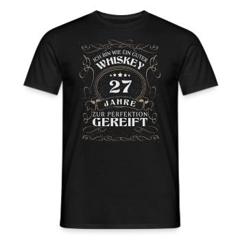 Whisky 27. Geburtstag 27 Jahre Sprüche bin wie - Männer T-Shirt - Schwarz - Vorne - AI Model Male 178 light (178cm)