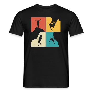 mountain rock climbing - T-shirt homme - noir - Devant - AI Model Male 178 light (178cm)