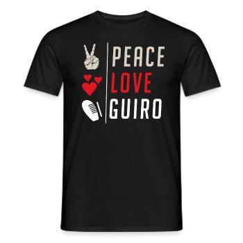 Peace Love Guiro Music Instrument - Männer T-Shirt - Schwarz - Vorne - AI Model Male 178 light (178cm)