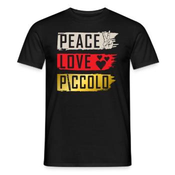 Peace Love Piccolo Marching Band - Men's T-Shirt - black - Front - AI Model Male 178 light (178cm)