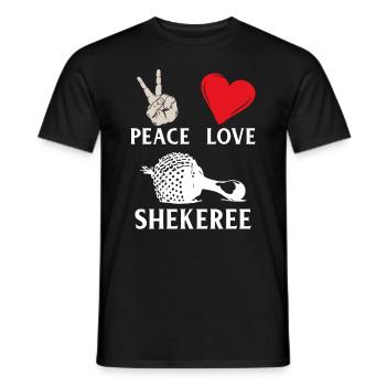 Peace Love Shekeree Musique de percussion - T-shirt homme - noir - Devant - AI Model Male 178 light (178cm)
