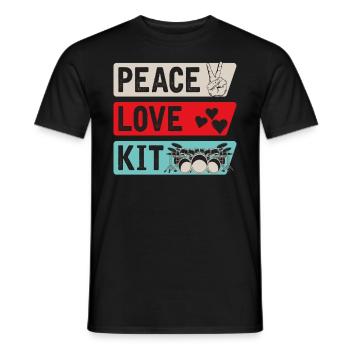 Peace Love Kit Music Instruments - Männer T-Shirt - Schwarz - Vorne - AI Model Male 178 light (178cm)