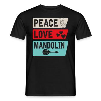 Fred Kärlek Mandolin Banjo Mandolin - T-shirt herr - svart - Fram - AI Model Male 178 light (178cm)