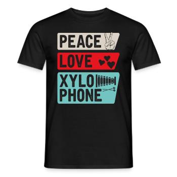 Peace Love Xylophone Piano Music Players - Men's T-Shirt - black - Front - AI Model Male 178 light (178cm)