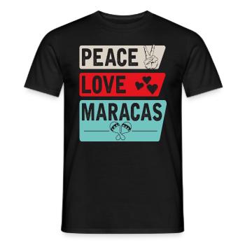 Peace Love Maracas Music Instrument - Männer T-Shirt - Schwarz - Vorne - AI Model Male 178 light (178cm)