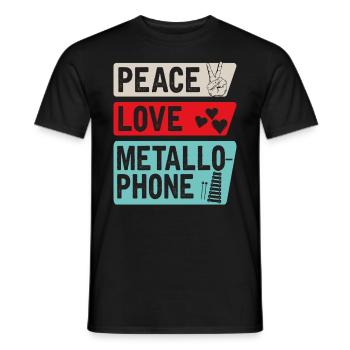 Peace Love Metallo Phone Joueurs - T-shirt homme - noir - Devant - AI Model Male 178 light (178cm)