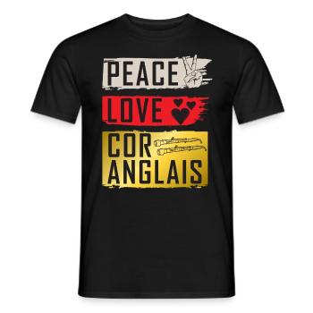 Paix Amour Coranglais Deutsch Horn - T-shirt homme - noir - Devant - AI Model Male 178 light (178cm)