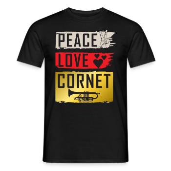 Peace Love Cornet Sleep Trombone Repeat - Männer T-Shirt - Schwarz - Vorne - AI Model Male 178 light (178cm)