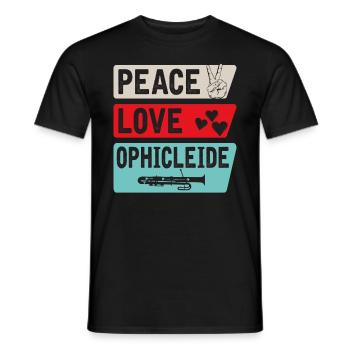 Peace Love Ophicleide Ophicleide Music - Männer T-Shirt - Schwarz - Vorne - AI Model Male 178 light (178cm)