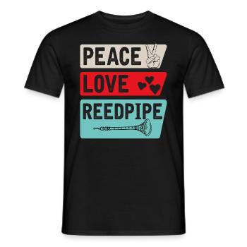 Peace Love Reed Pipe Music Players - Männer T-Shirt - Schwarz - Vorne - AI Model Male 178 light (178cm)