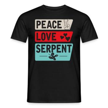 Peace Love Serpent Musical Instrument - Männer T-Shirt - Schwarz - Vorne - AI Model Male 178 light (178cm)