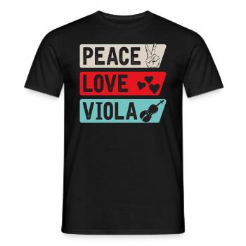 Peace Love Viola Guitar Viola Players - Männer T-Shirt - Schwarz - Vorne - AI Model Male 178 light (178cm)