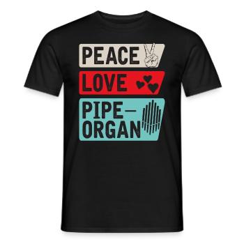 Peace Love Pipeorgan Music Instrument - Männer T-Shirt - Schwarz - Vorne - AI Model Male 178 light (178cm)