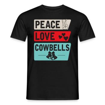 Peace Love Cowbells Country Music - Männer T-Shirt - Schwarz - Vorne - AI Model Male 178 light (178cm)
