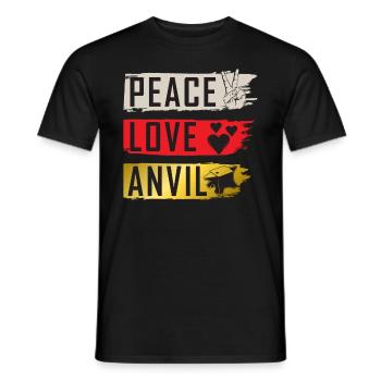 Peace Love Anvil Instrument Musique sonore - T-shirt homme - noir - Devant - AI Model Male 178 light (178cm)