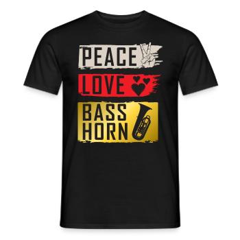 Peace Love Bass Horn Marching Band - T-shirt homme - noir - Devant - AI Model Male 178 light (178cm)