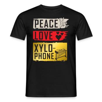 Peace Love Xylo Téléphone Instrument - T-shirt homme - noir - Devant - AI Model Male 178 light (178cm)