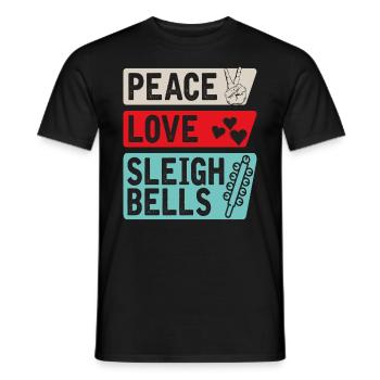 Peace Love Sleigh Bells Instrument de musique - T-shirt homme - noir - Devant - AI Model Male 178 light (178cm)