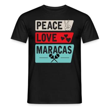 Peace Love Maracas Music Instrument - Männer T-Shirt - Schwarz - Vorne - AI Model Male 178 light (178cm)