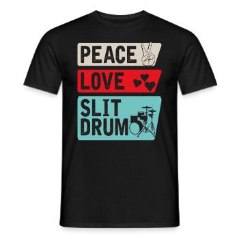 Peace Love Slit Drum African Slit Drum - Männer T-Shirt - Schwarz - Vorne - AI Model Male 178 light (178cm)