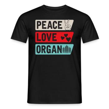 Peace Love Organ Harmonica Player - Männer T-Shirt - Schwarz - Vorne - AI Model Male 178 light (178cm)