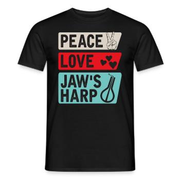 Peace Love Jaw's Harp Lamellophone Music - Männer T-Shirt - Schwarz - Vorne - AI Model Male 178 light (178cm)
