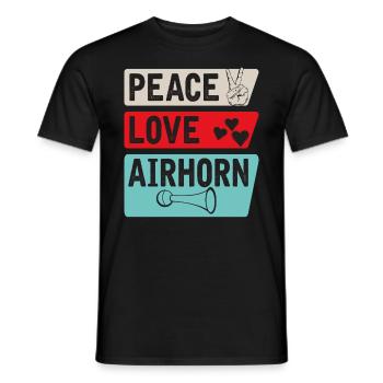 Peace Love Airhorn Music Airhorn Sound - Männer T-Shirt - Schwarz - Vorne - AI Model Male 178 light (178cm)