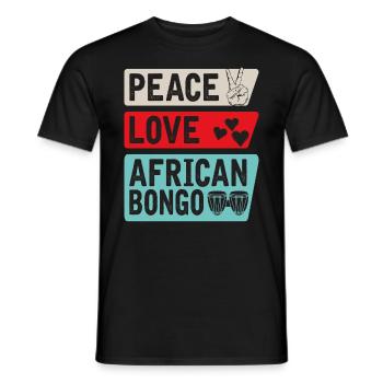 Peace Love African Bongo Musical - Men's T-Shirt - black - Front - AI Model Male 178 light (178cm)
