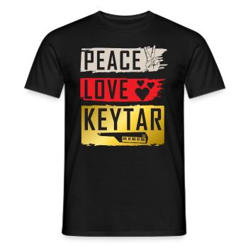 Peace Love Keytar Playing Keytar Music - Men's T-Shirt - black - Front - AI Model Male 178 light (178cm)