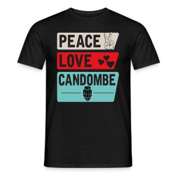 Peace Love Candombe Funny Candombe Drums - Men's T-Shirt - black - Front - AI Model Male 178 light (178cm)