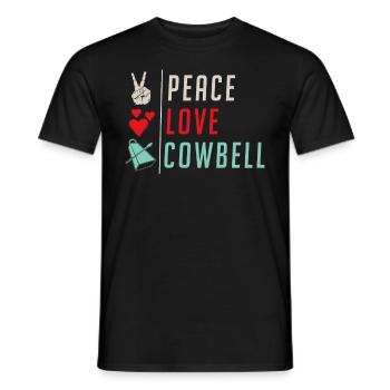 Peace Love Cowbell Country Music Horse - Männer T-Shirt - Schwarz - Vorne - AI Model Male 178 light (178cm)