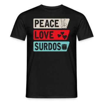 Peace Love Surdos - Men's T-Shirt - black - Front - AI Model Male 178 light (178cm)