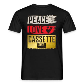 Peace Love Cassette Music Instrument - Männer T-Shirt - Schwarz - Vorne - AI Model Male 178 light (178cm)