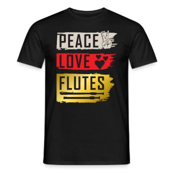 Peace Love Flutes Falutist Flute Players - Männer T-Shirt - Schwarz - Vorne - AI Model Male 178 light (178cm)